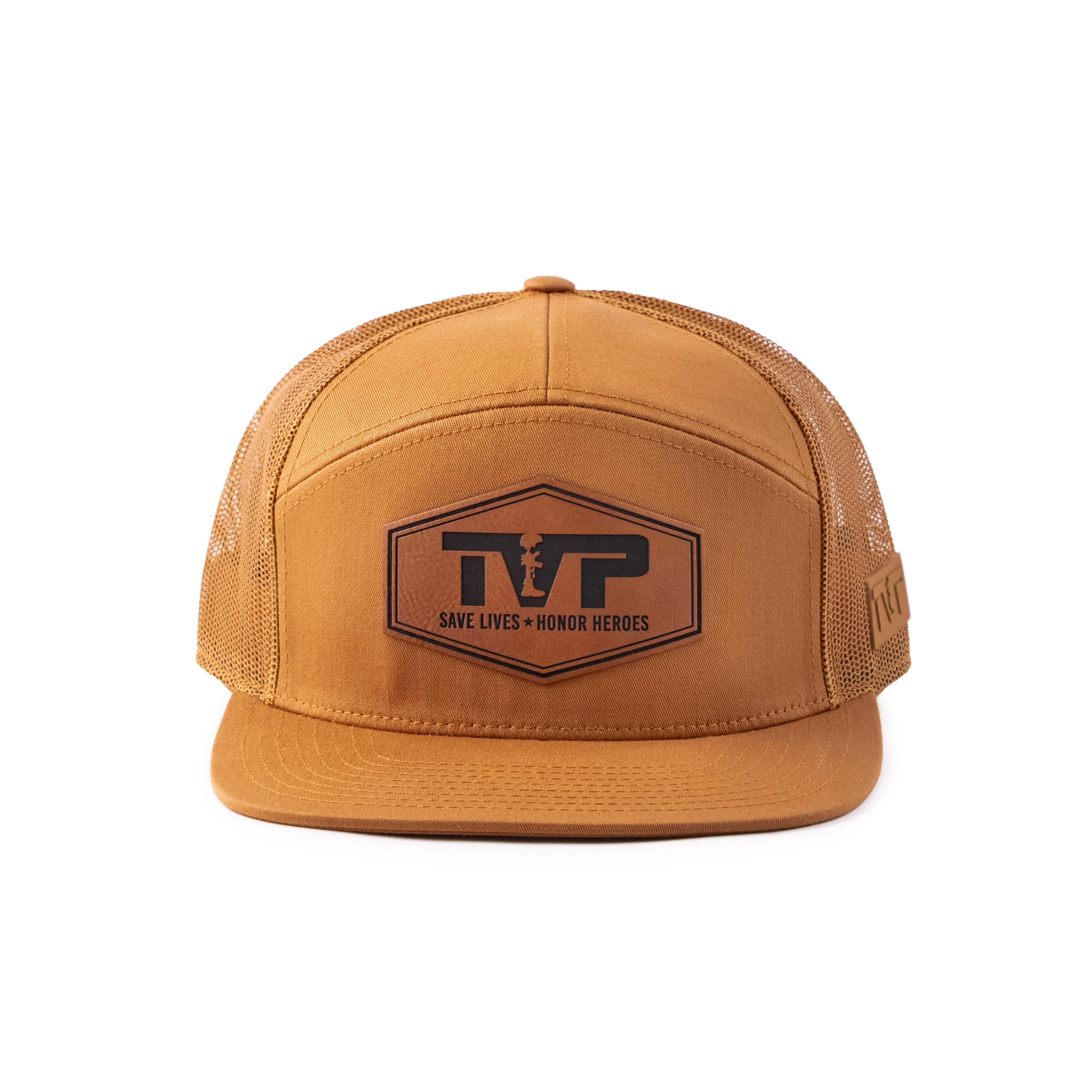 T.V.P. Leather Hex Flat 7 Panel Trucker - Image 8